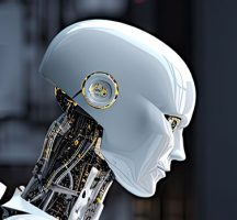 cropped robot sitting ai